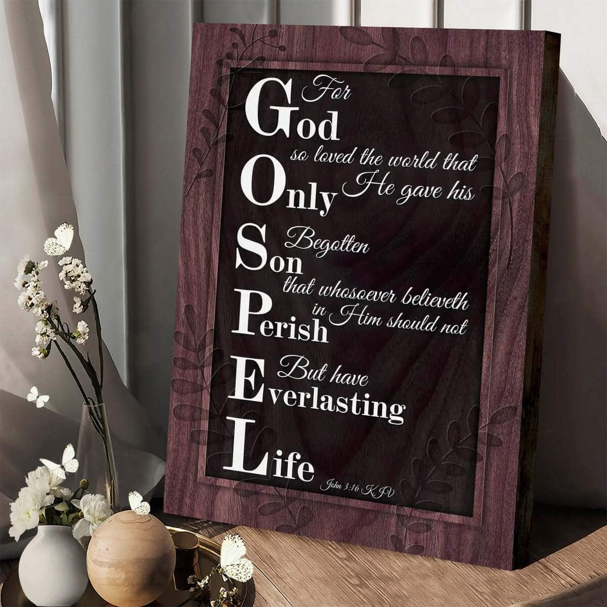 Christian Canvas Print For God So Loved The World Christian Canvas Print For God So Loved The World