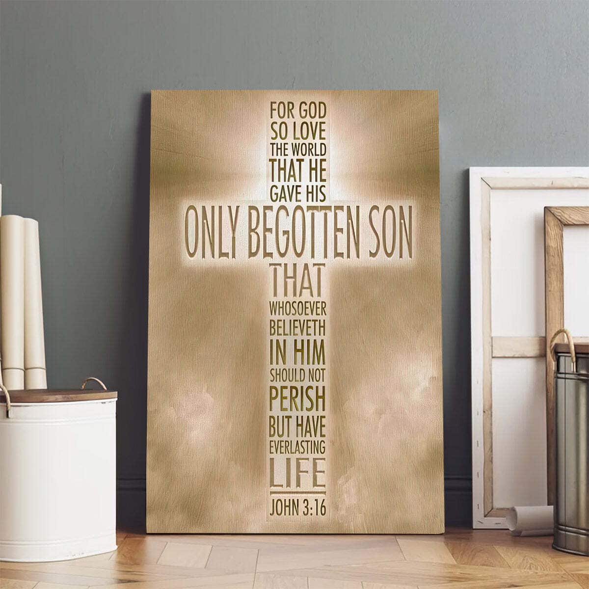Christian Canvas Print John 3:16 For God So Loved The World Bible Verse Christian Canvas Print John 3:16 For God So Loved The World Bible Verse