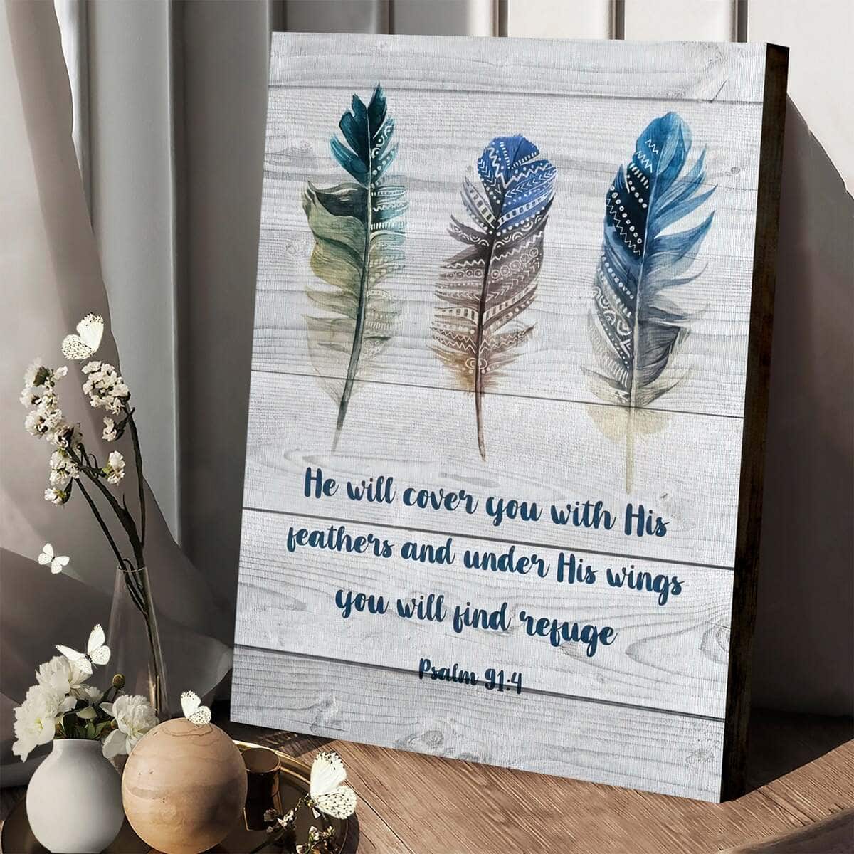 Christian Canvas Print He Will Cover You With His Feathers And Under His Wings Christian Canvas Print He Will Cover You With His Feathers And Under His Wings