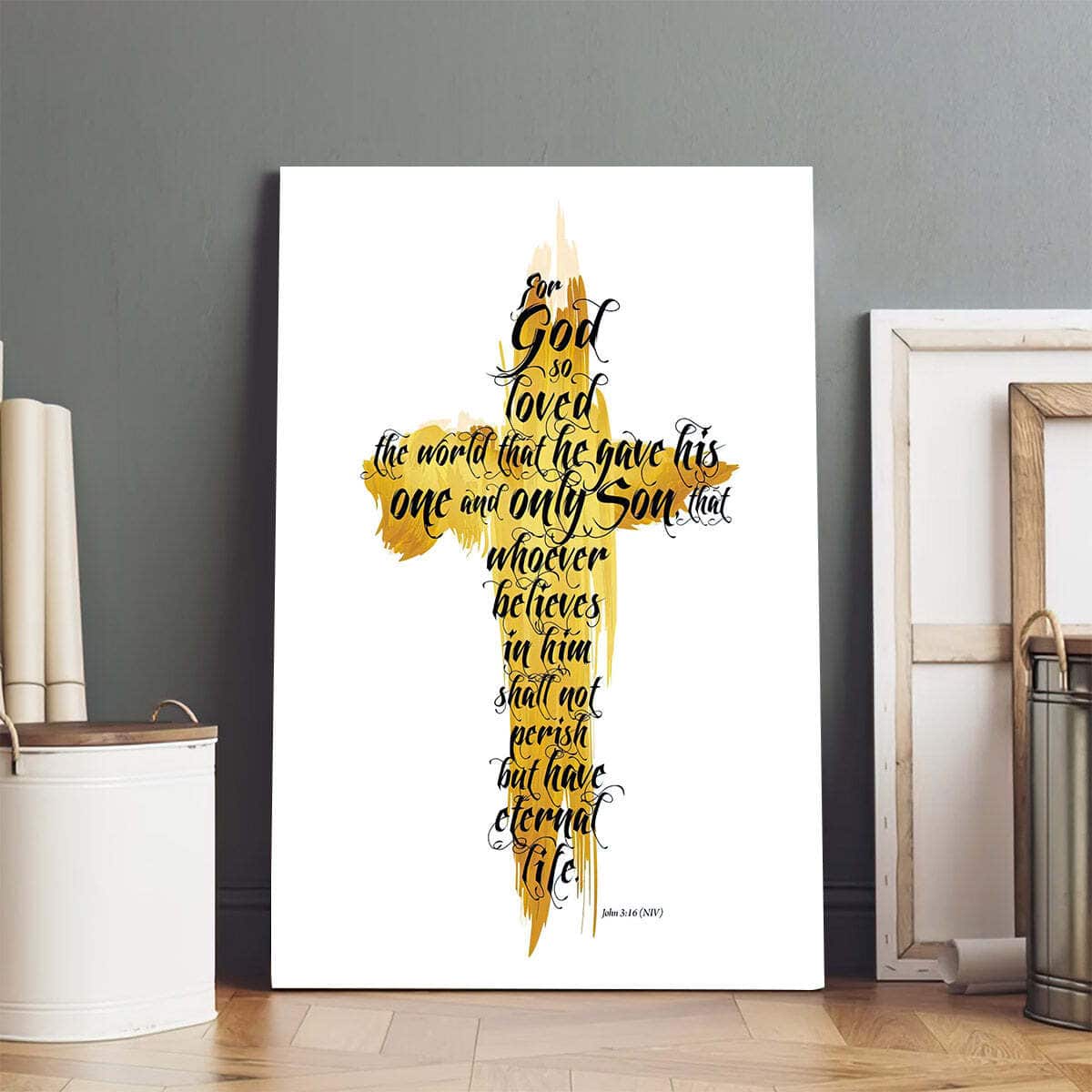 Christian Canvas Print John 3:16 For God So Loved The World That He Gave Christian Canvas Print John 3:16 For God So Loved The World That He Gave