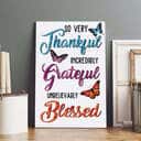 Christian Canvas Print Thankful Incredibly Grateful Unbelievably
