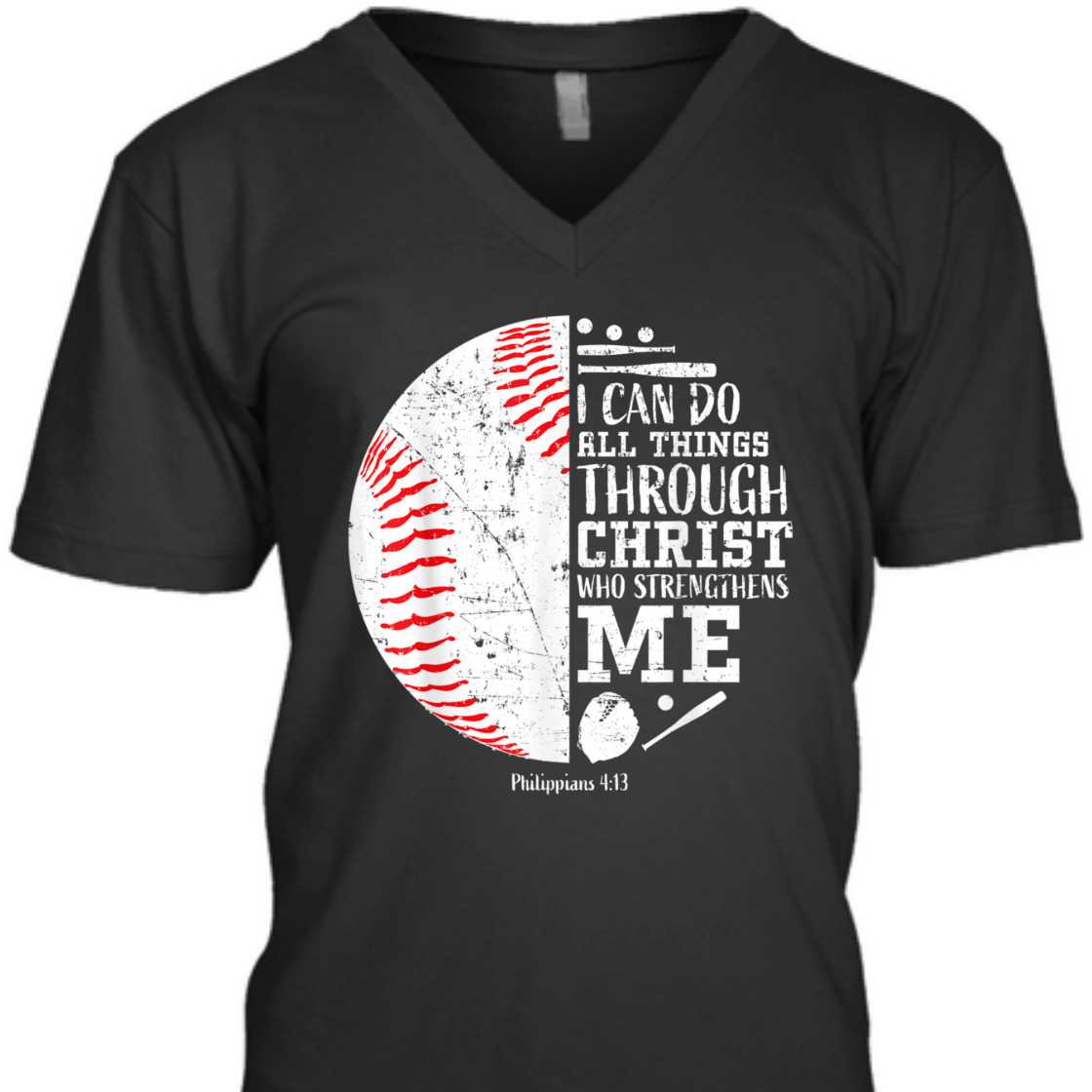 Baseball I Can Do All Things Through Christ Religious Bible Verse T-Shirt Baseball I Can Do All Things Through Christ Religious Bible Verse T-Shirt