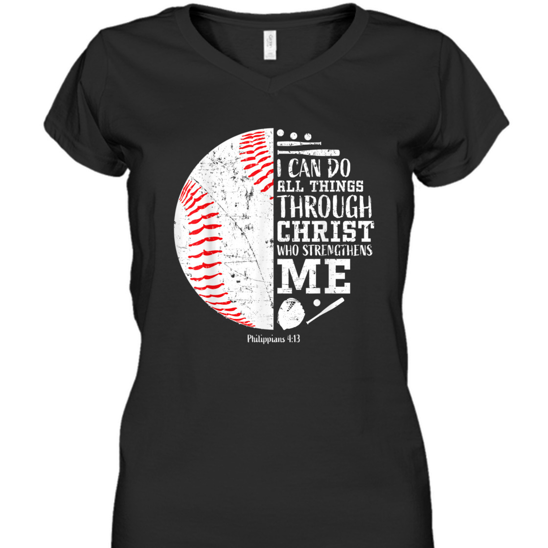Baseball I Can Do All Things Through Christ Religious Bible Verse T-Shirt Baseball I Can Do All Things Through Christ Religious Bible Verse T-Shirt