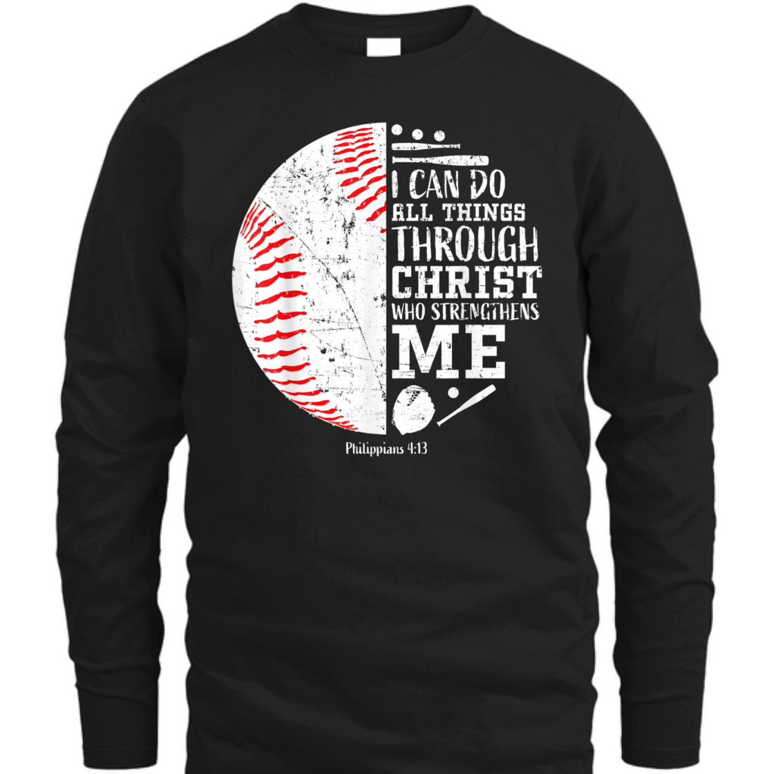 Baseball I Can Do All Things Through Christ Religious Bible Verse T-Shirt Baseball I Can Do All Things Through Christ Religious Bible Verse T-Shirt