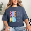 She Is Mom Religious Believe Verses Christian Mothers Day T-Shirt She Is Mom Religious Believe Verses Christian Mothers Day T-Shirt