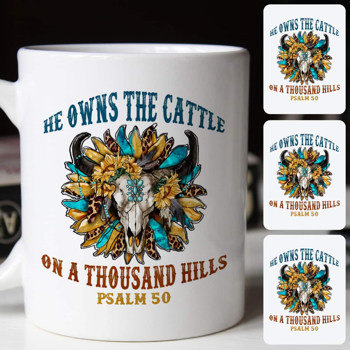 Bull Skull Christian He Owns The Cattle On A Thousand Hills T-Shirt Bull Skull Christian He Owns The Cattle On A Thousand Hills T-Shirt