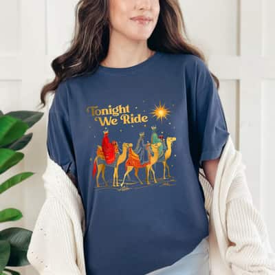 Tonight We Christmas Ride Men With Camel Ride Christian T-Shirt