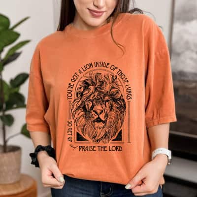 Lion In Those Lungs Christian Jesus Faith Bible Gifts T-Shirt