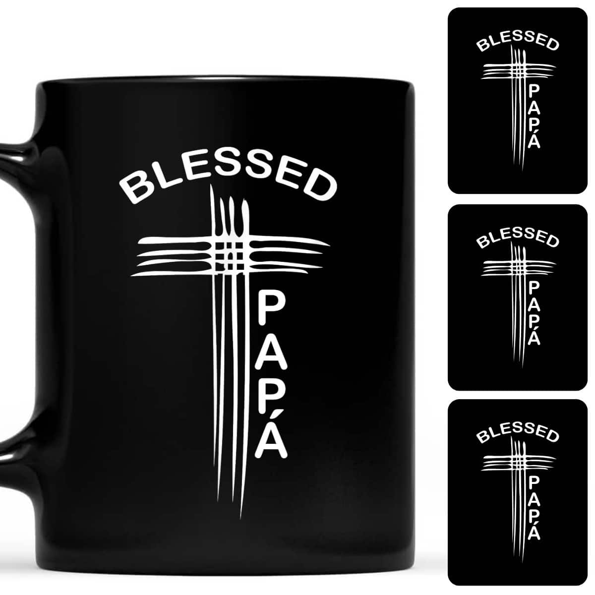 Blessed Papa Spanish Dad Christian Cross Father's Day T-Shirt Blessed Papa Spanish Dad Christian Cross Father's Day T-Shirt