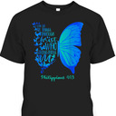 Can Do All Things Through Christ Bible Verse T-Shirt Philippians 4:13 With Butterfly Can Do All Things Through Christ Bible Verse T-Shirt Philippians 4:13 With Butterfly