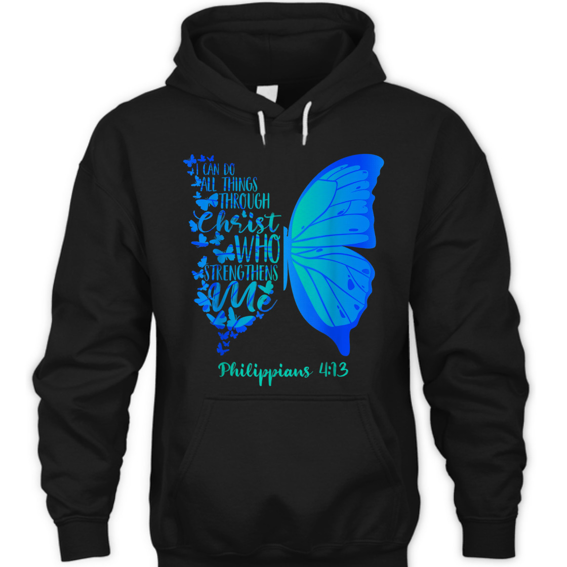 Can Do All Things Through Christ Bible Verse T-Shirt Philippians 4:13 With Butterfly Can Do All Things Through Christ Bible Verse T-Shirt Philippians 4:13 With Butterfly