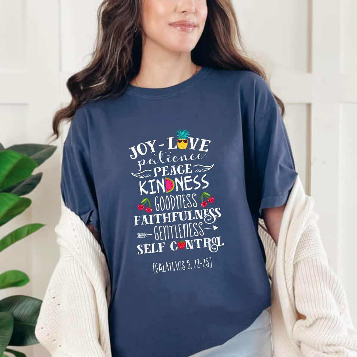 Fruit Of The Spirit Galatians 522-23 Bible Christian T-Shirt