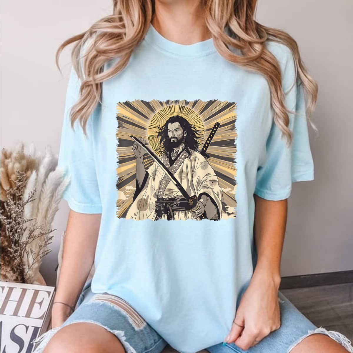 Jesus Christian Religious Japanese Art Samurai T-Shirt