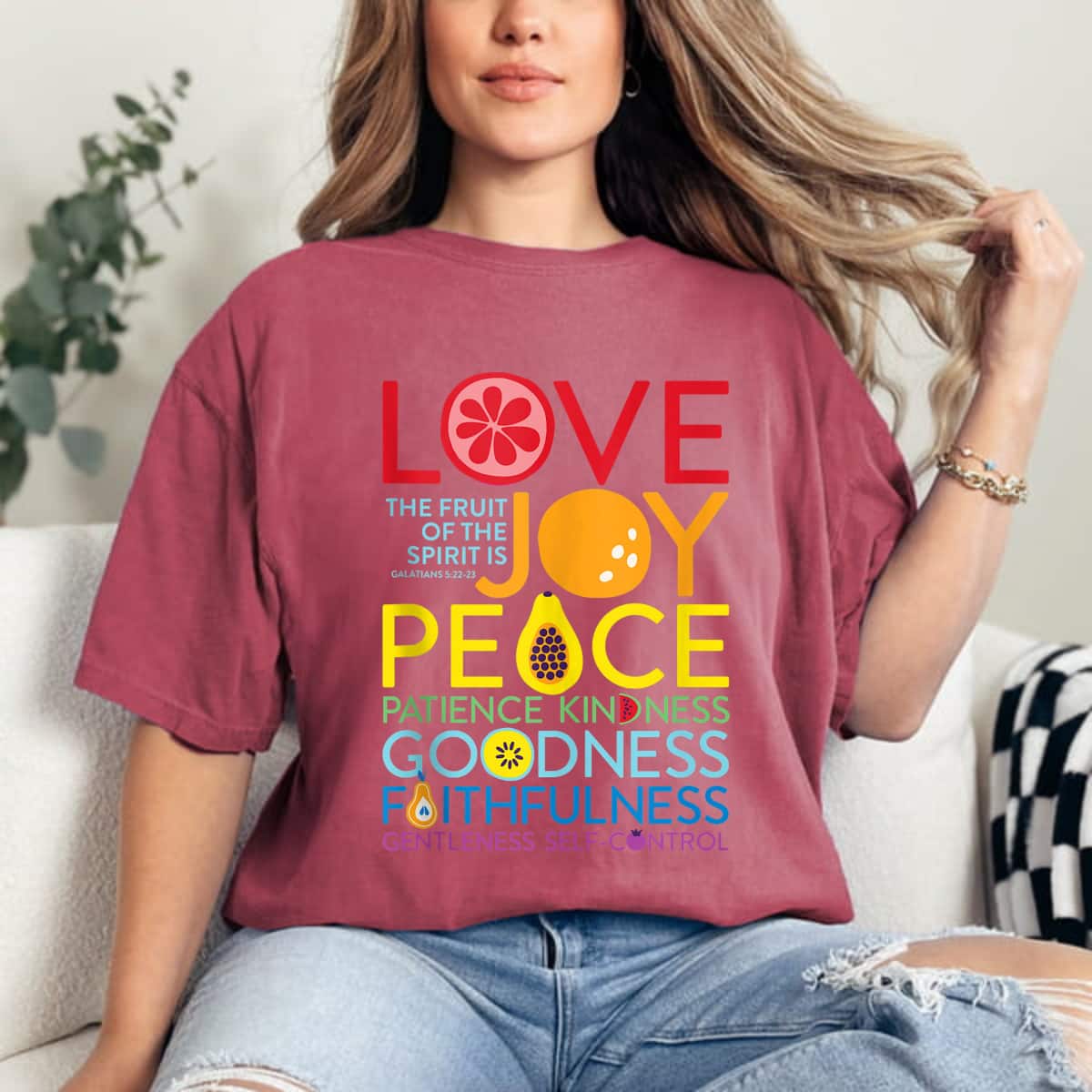 Fruit Of The Spirit Galatians 522 Inspirational Christian T-Shirt