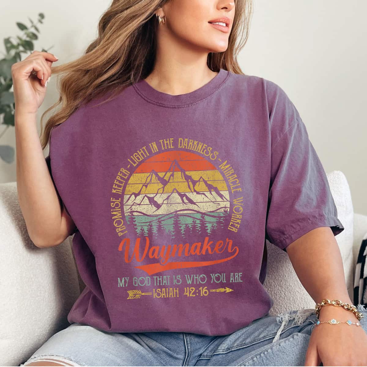 Waymaker Miracle Worker Promise Keeper Christian Religious Faith Gift T-Shirt