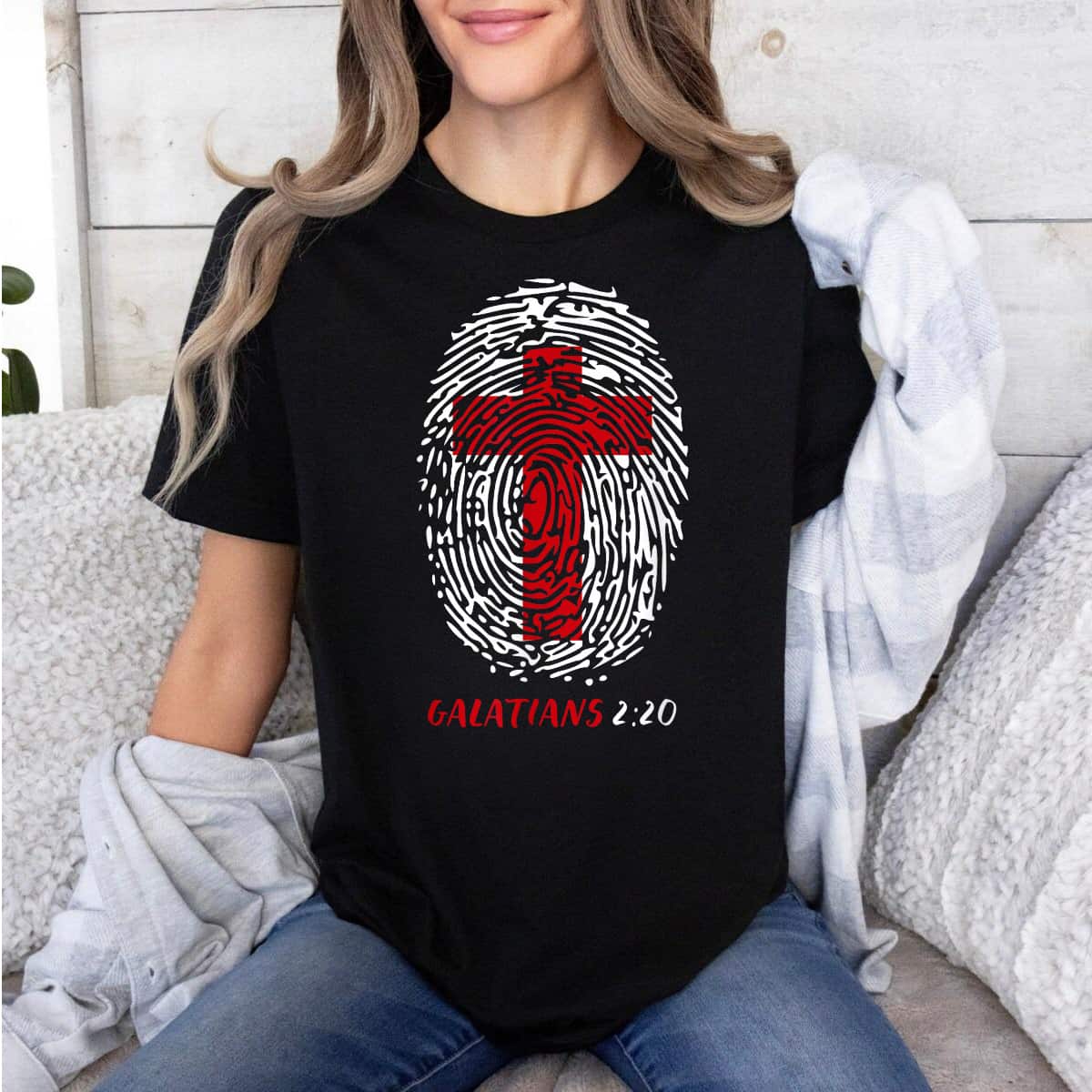 Galatians 220 My Identity In Christ Cross In Thumbprint T-Shirt