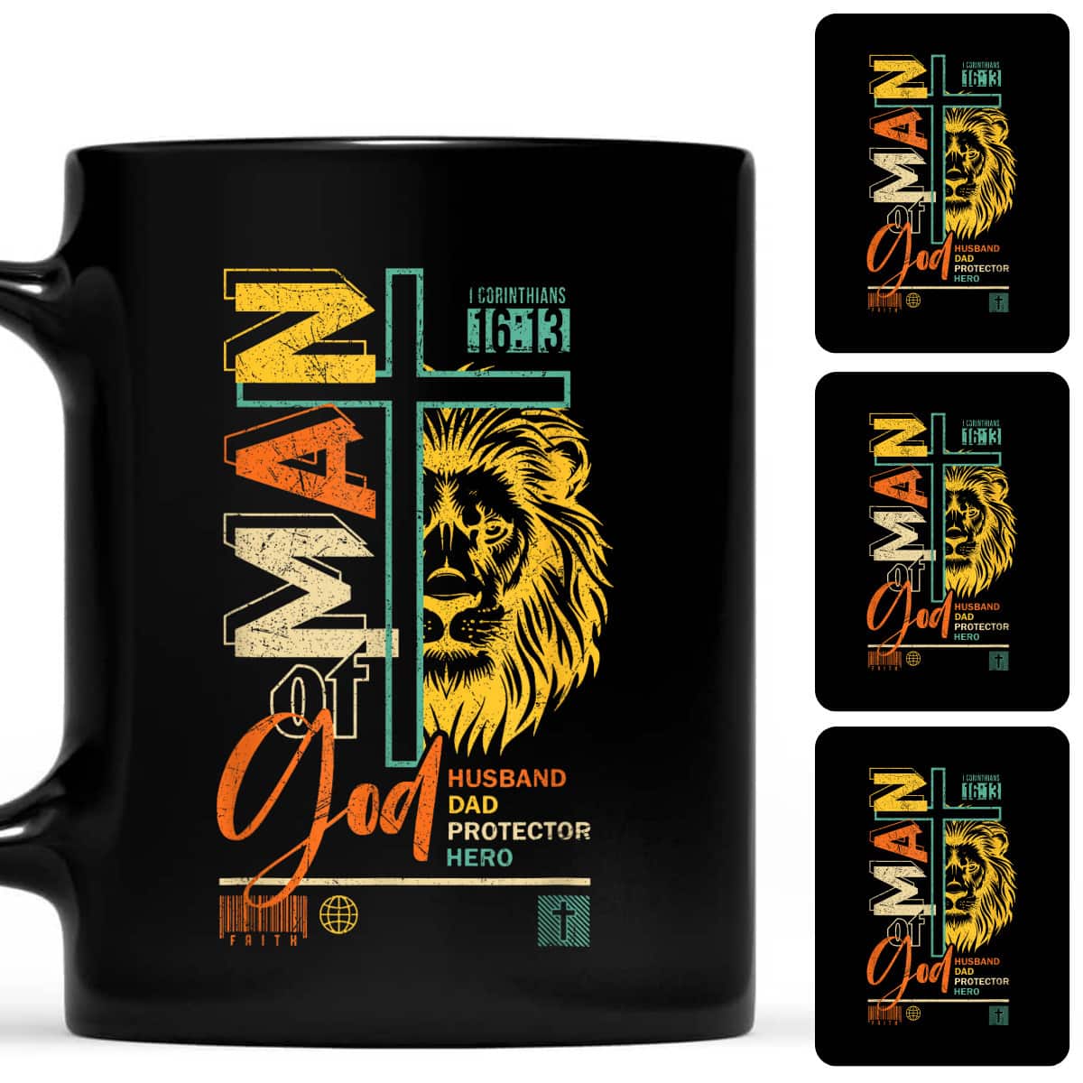 Vintage Man Of God Husband Dad Christian Fathers Day Lion T-Shirt Vintage Man Of God Husband Dad Christian Fathers Day Lion T-Shirt