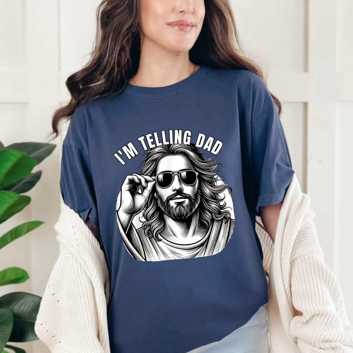 Funny Jesus Meme I'm Telling Dad Jesus Christian T-Shirt Funny Jesus Meme I'm Telling Dad Jesus Christian T-Shirt