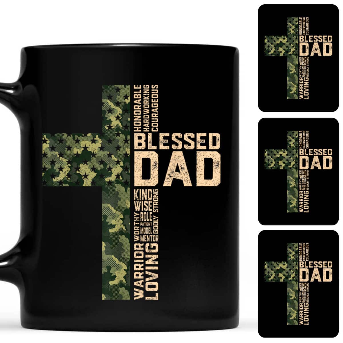 Christian Blessed Dad Camo Flag Cross Religious Father's Day T-Shirt Christian Blessed Dad Camo Flag Cross Religious Father's Day T-Shirt