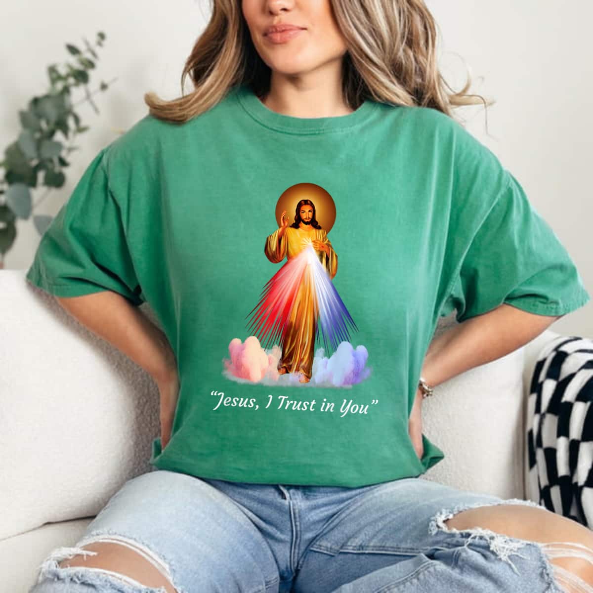 Christian Jesus I Trust I You Devine Mercy T-Shirt Christian Jesus I Trust I You Devine Mercy T-Shirt