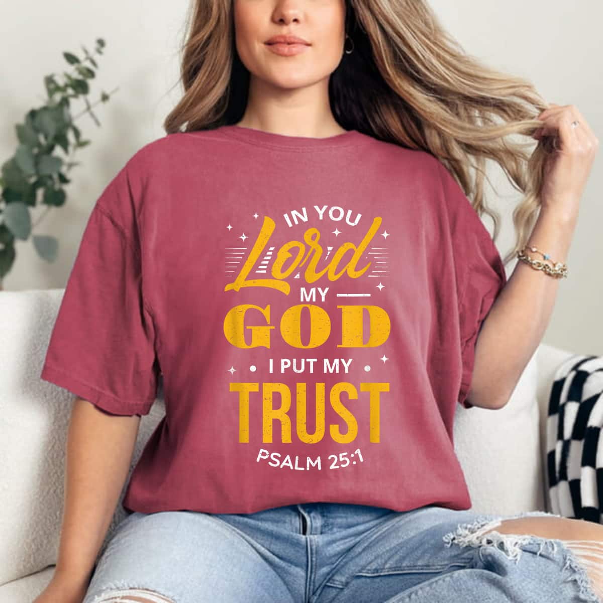Trust In God Christian Inspirational Biblical Psalm Verse T-Shirt Trust In God Christian Inspirational Biblical Psalm Verse T-Shirt