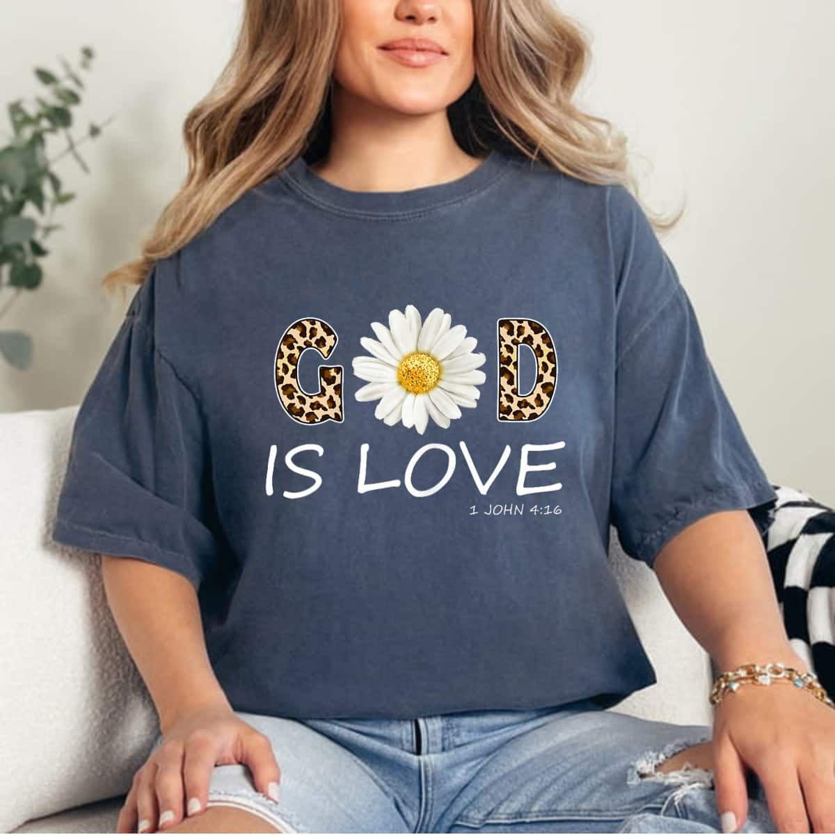 God Is Love Cool Flower Christian Bible Verse T-Shirt God Is Love Cool Flower Christian Bible Verse T-Shirt