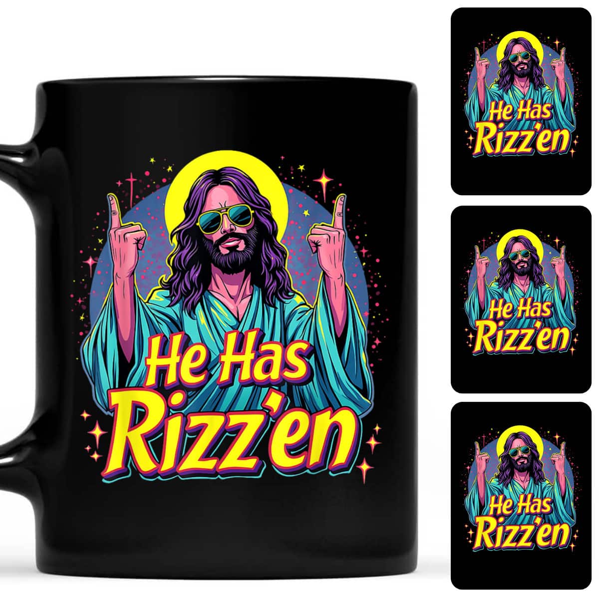 Funny Christian Jesus Has Rizzen Jesus Religious Jesus Lovers He Is Rizzen T-Shirt Funny Christian Jesus Has Rizzen Jesus Religious Jesus Lovers He Is Rizzen T-Shirt