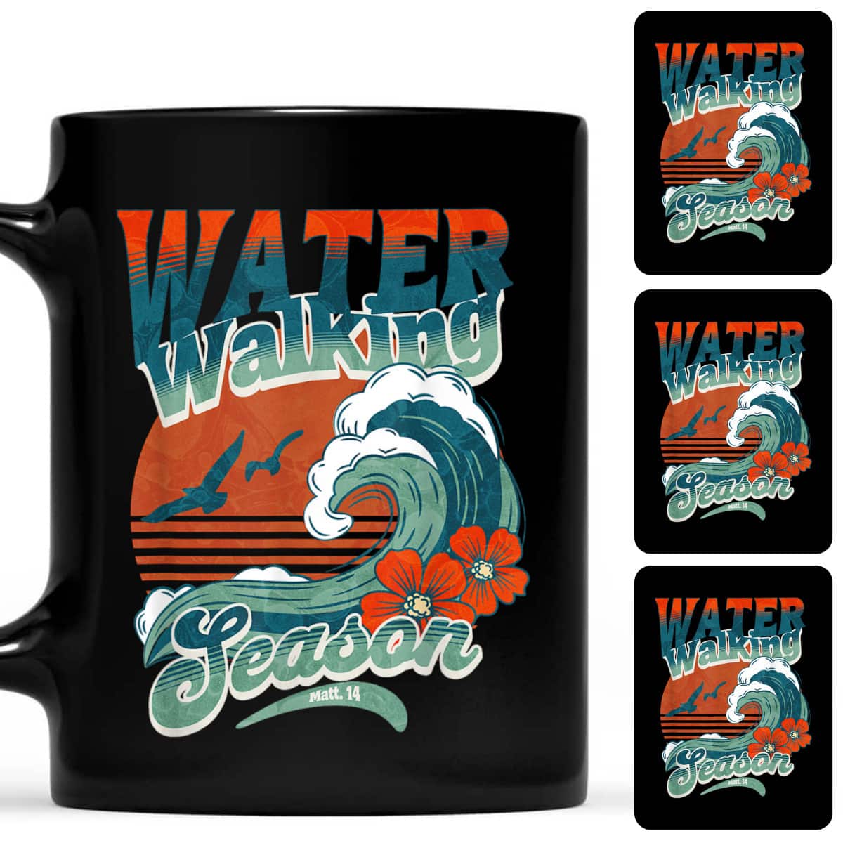 Water Walking Season Christian Hawaiian Wave Bible Faith T-Shirt Water Walking Season Christian Hawaiian Wave Bible Faith T-Shirt