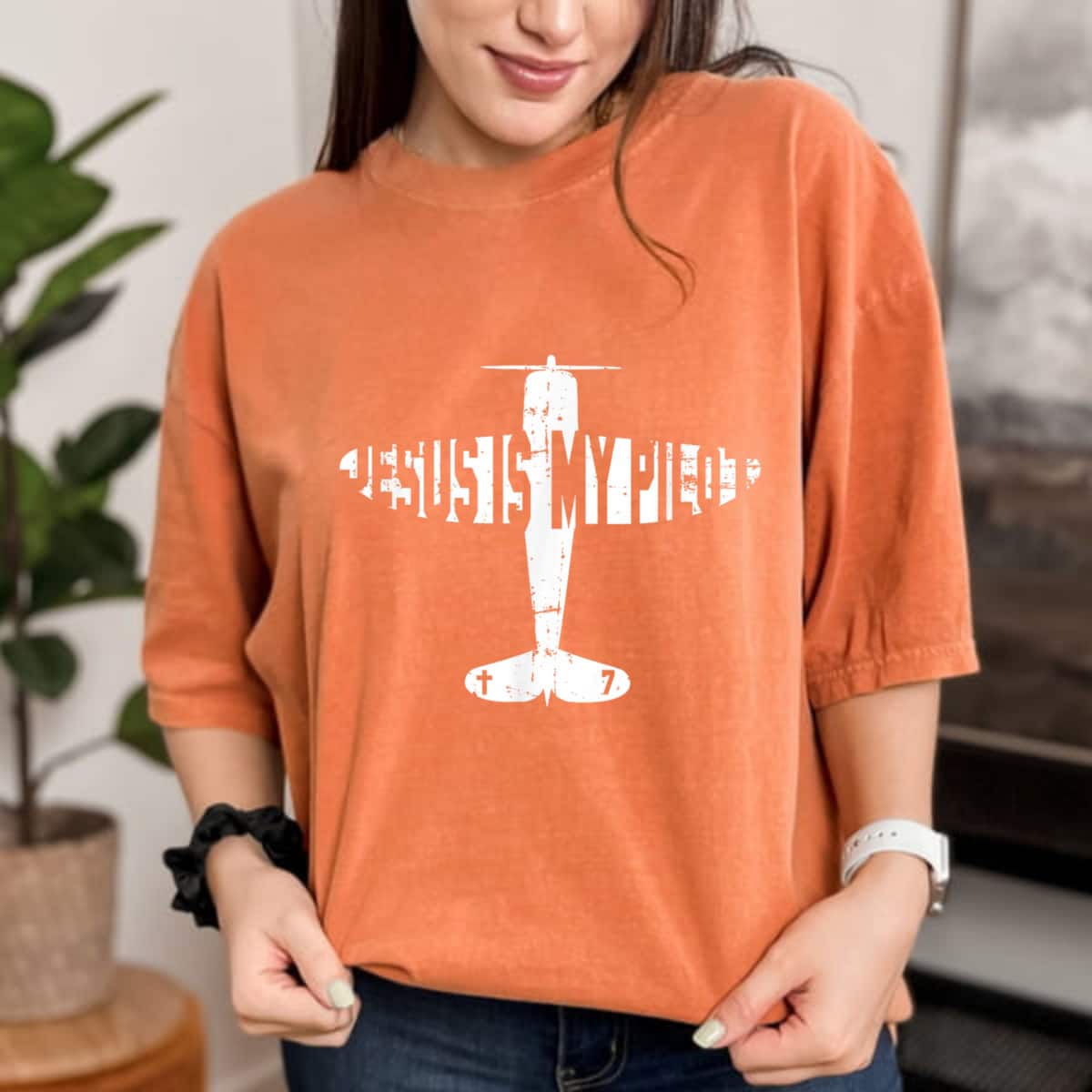 Jesus Is My Pilot Christian Airplane T-Shirt Jesus Is My Pilot Christian Airplane T-Shirt