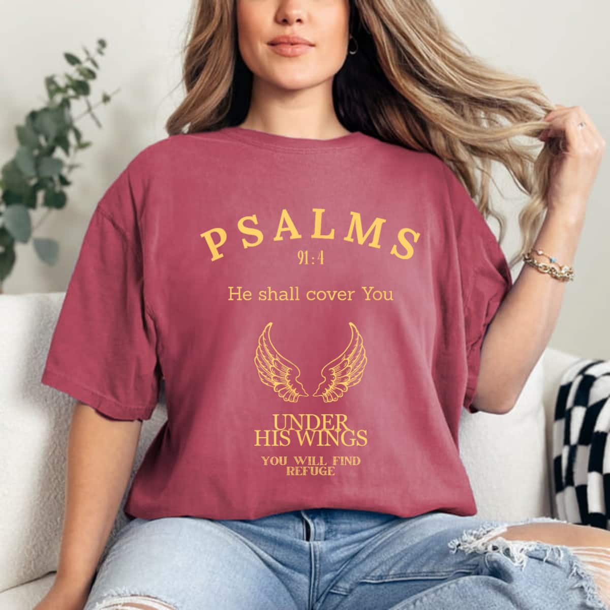 Psalm 91 Faith Based Christian He Shall Cover You T-Shirt Psalm 91 Faith Based Christian He Shall Cover You T-Shirt