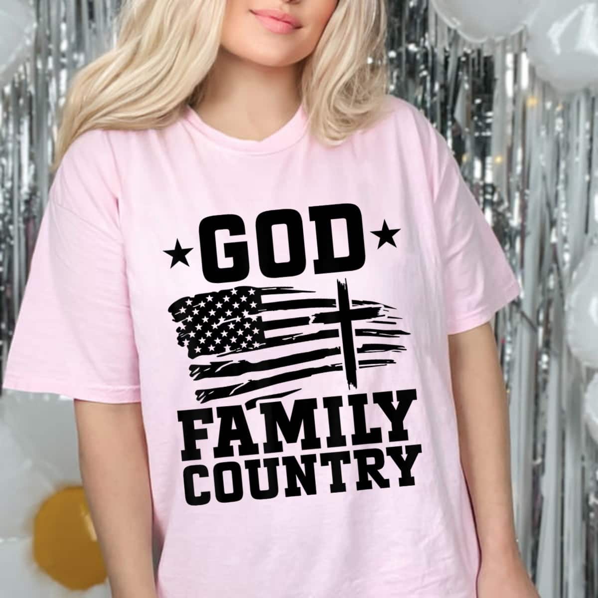 God Family Country Patriotic Christian US Flag T-Shirt God Family Country Patriotic Christian US Flag T-Shirt
