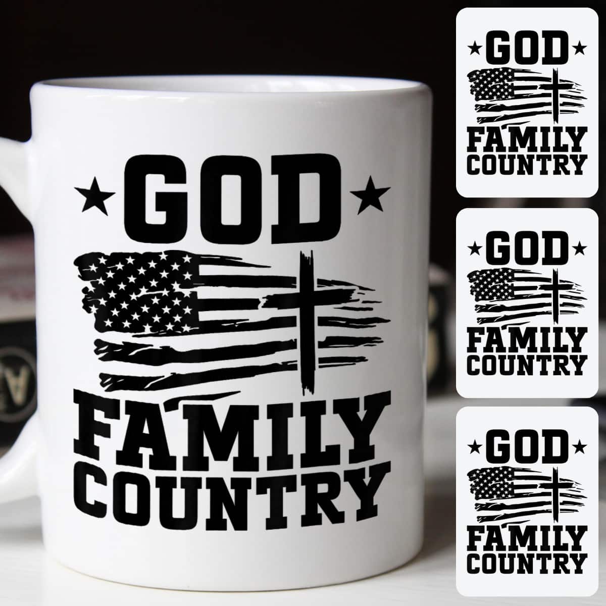 God Family Country Patriotic Christian US Flag T-Shirt God Family Country Patriotic Christian US Flag T-Shirt