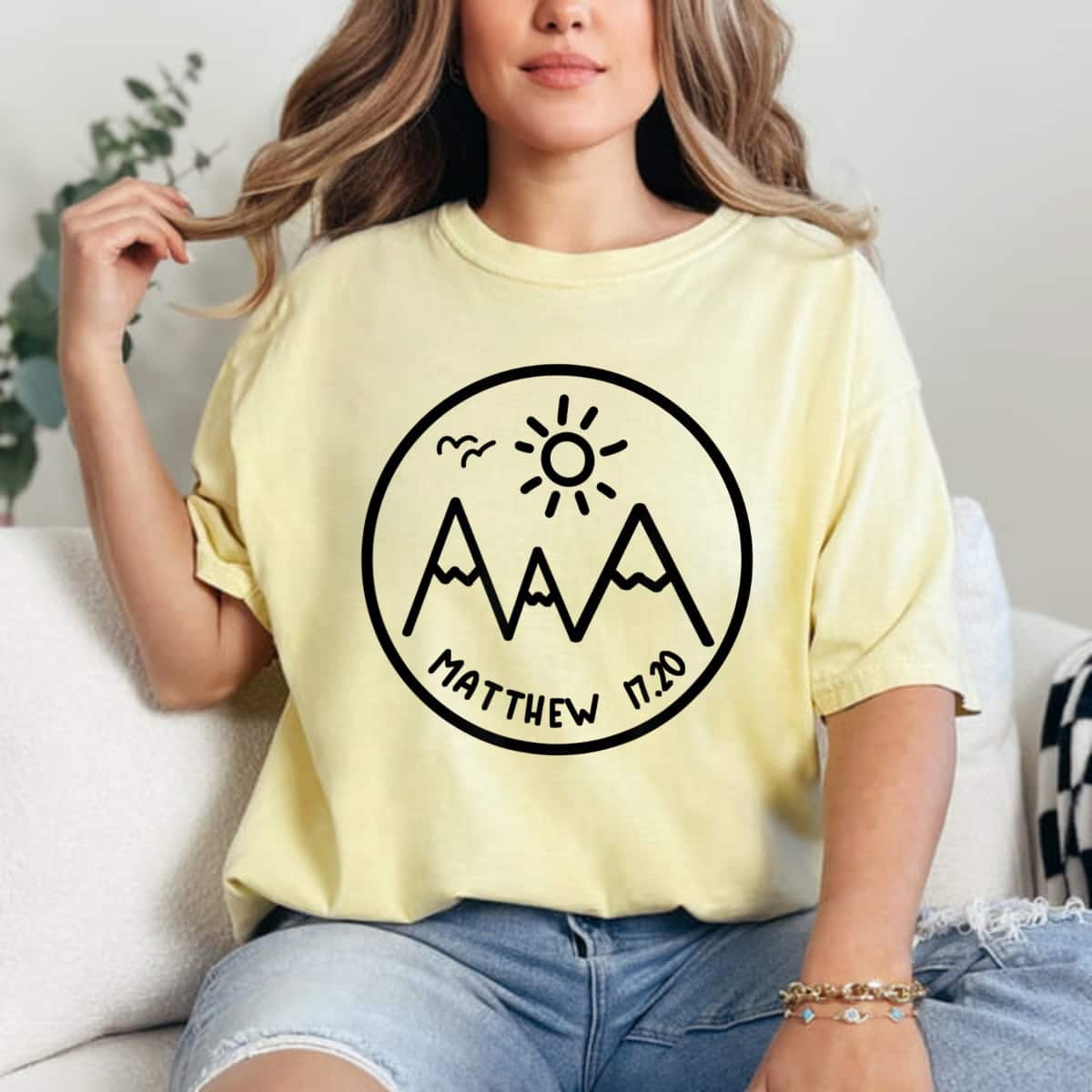 Faith Can Move Mountains Matthew 1720 Christian Hiking T-Shirt Faith Can Move Mountains Matthew 1720 Christian Hiking T-Shirt