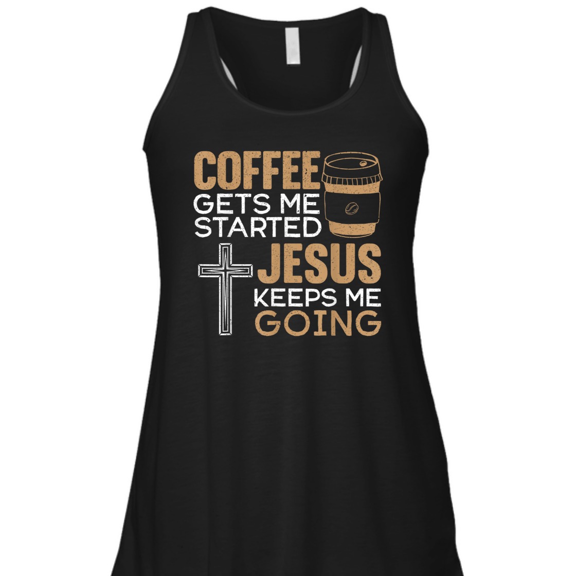 Coffee Get Me Started Jesus Keeps Me Going Funny Christian Religious T-Shirt