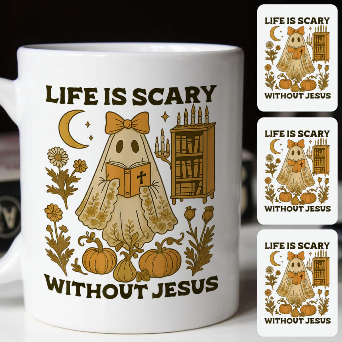Spooky Life Is Scary Without Jesus Christian Halloween T-Shirt Spooky Life Is Scary Without Jesus Christian Halloween T-Shirt