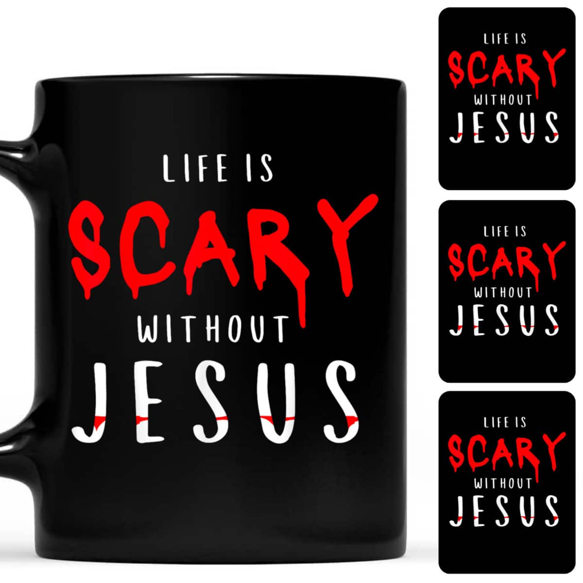 Life Is Scary Without Jesus Christian Halloween Fall T-Shirt Life Is Scary Without Jesus Christian Halloween Fall T-Shirt