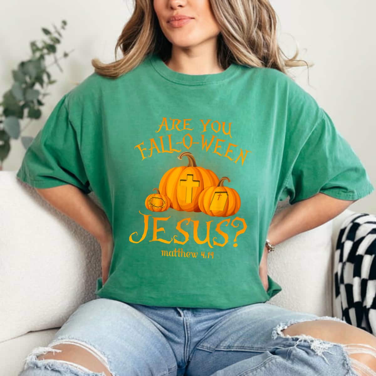 Are You Fall-O-Ween Jesus Christian Halloween Pumpkins T-Shirt Are You Fall-O-Ween Jesus Christian Halloween Pumpkins T-Shirt
