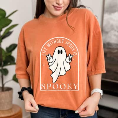Life Without Jesus Is Spooky Funny Halloween Christian T-Shirt