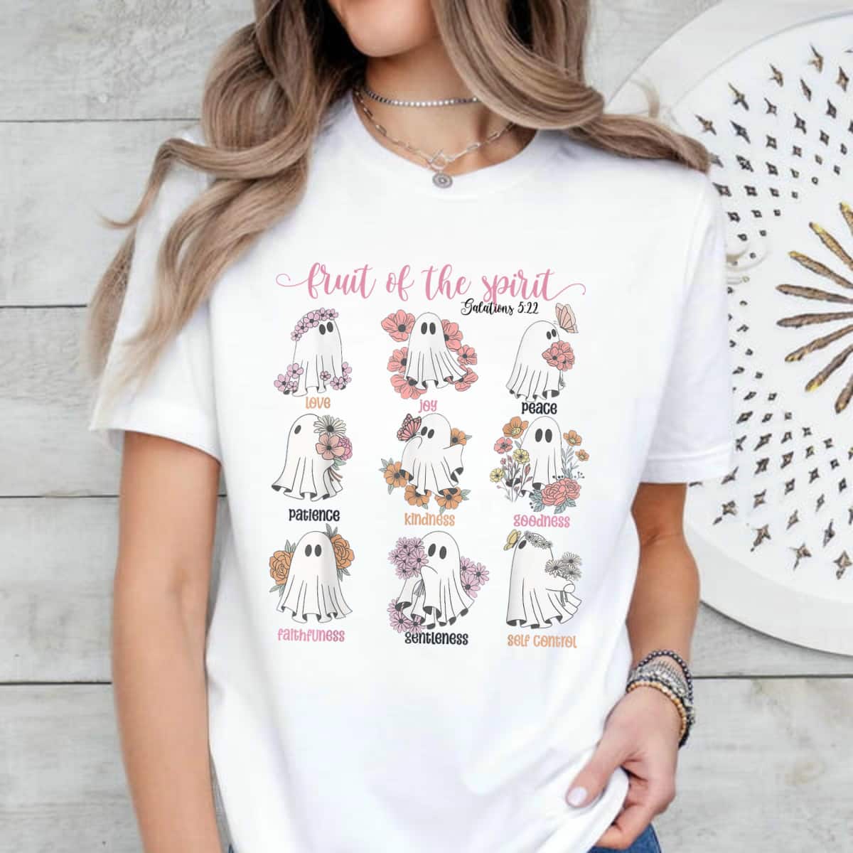Fruit Of The Spirit Retro Ghost Christian Halloween Faith T-Shirt Fruit Of The Spirit Retro Ghost Christian Halloween Faith T-Shirt