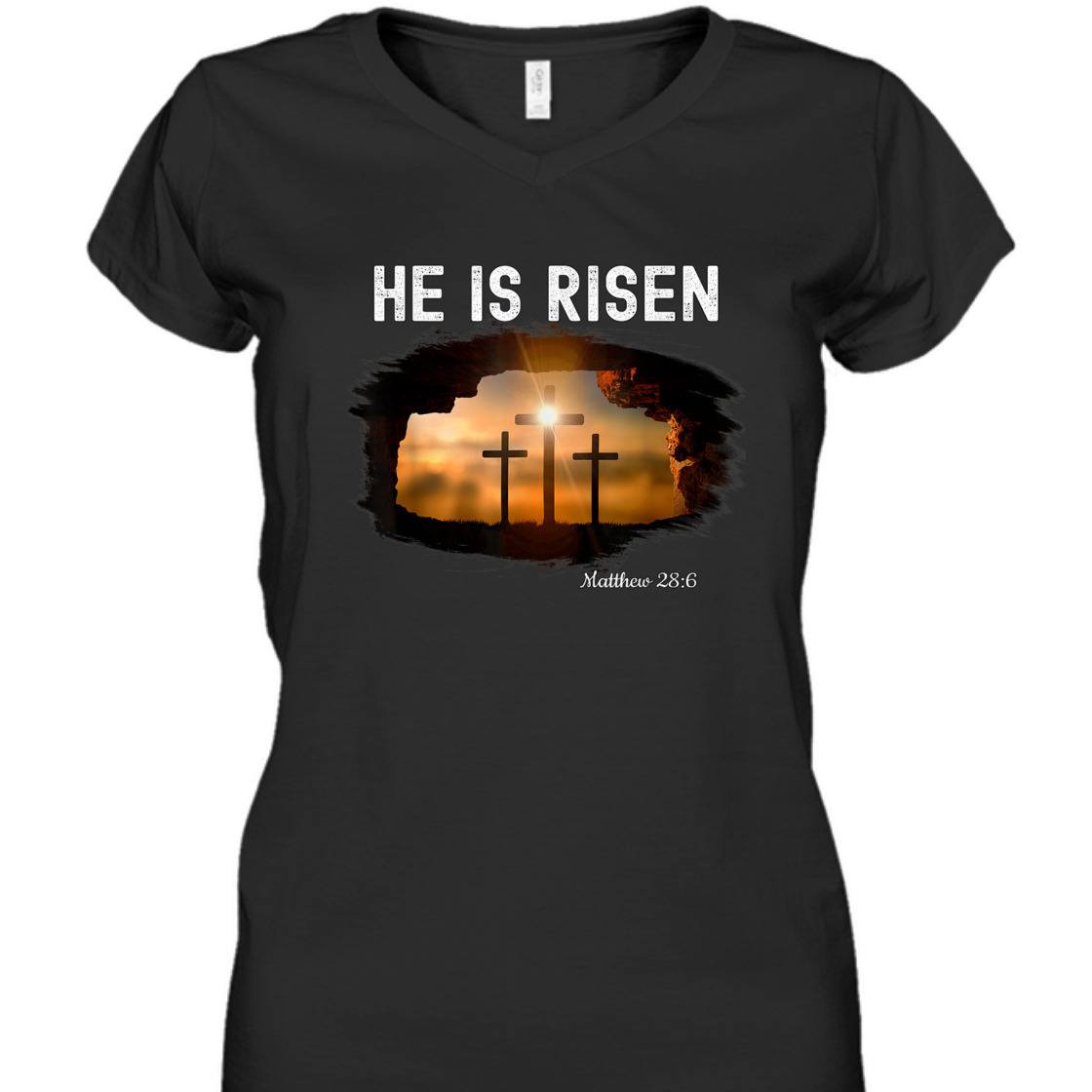 He Is Risen Matthew 28:6 T-Shirt Christian Easter Day Religious Gift He Is Risen Matthew 28:6 T-Shirt Christian Easter Day Religious Gift
