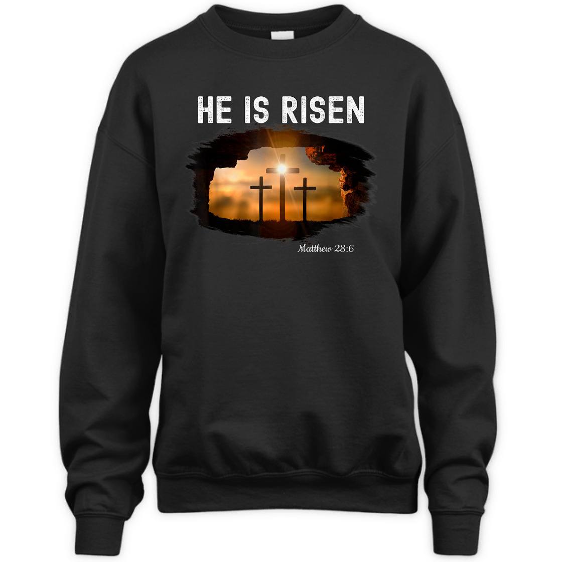 He Is Risen Matthew 28:6 T-Shirt Christian Easter Day Religious Gift He Is Risen Matthew 28:6 T-Shirt Christian Easter Day Religious Gift