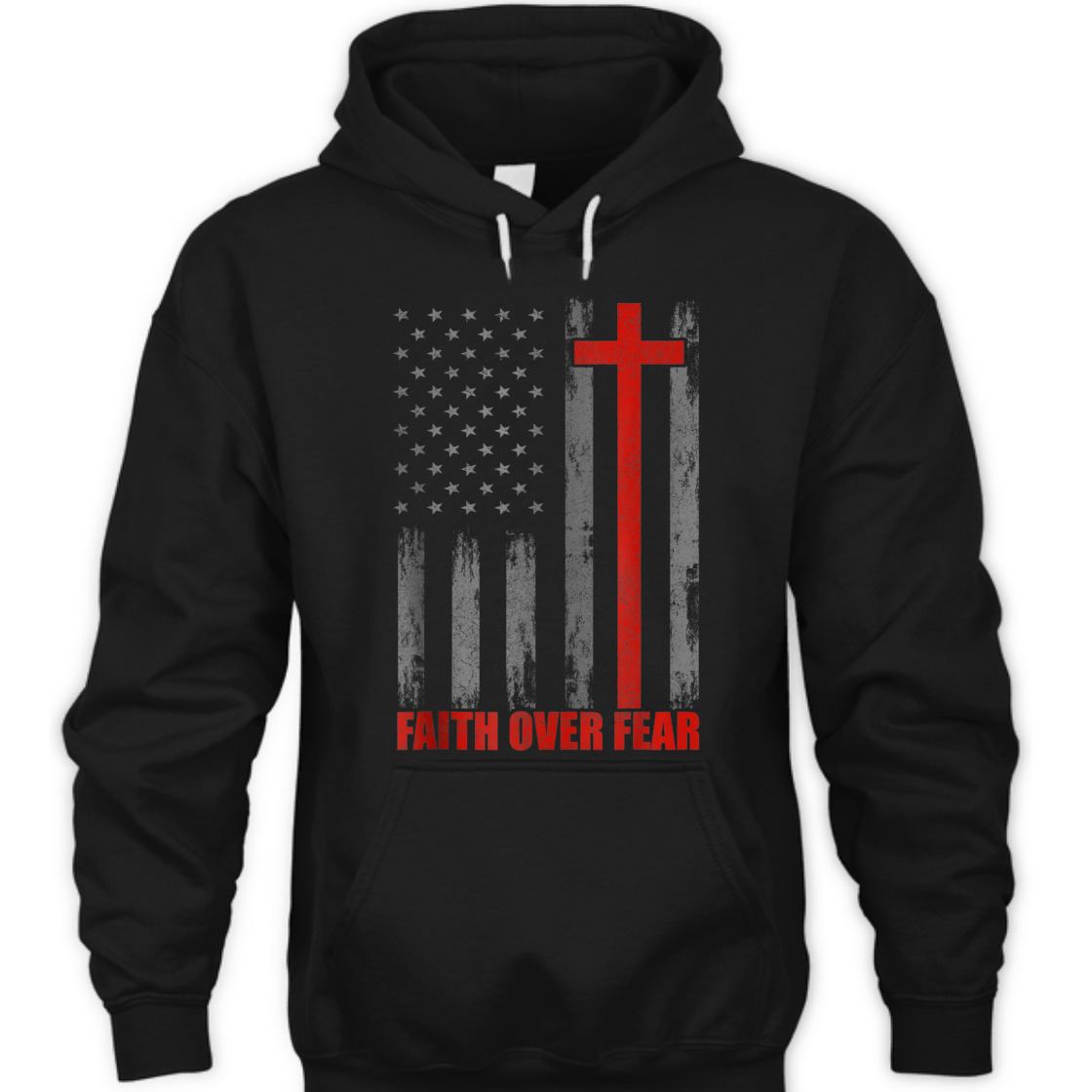Faith Over Fear T-Shirt US American Flag With Cross For Patriot And Believers Faith Over Fear T-Shirt US American Flag With Cross For Patriot And Believers