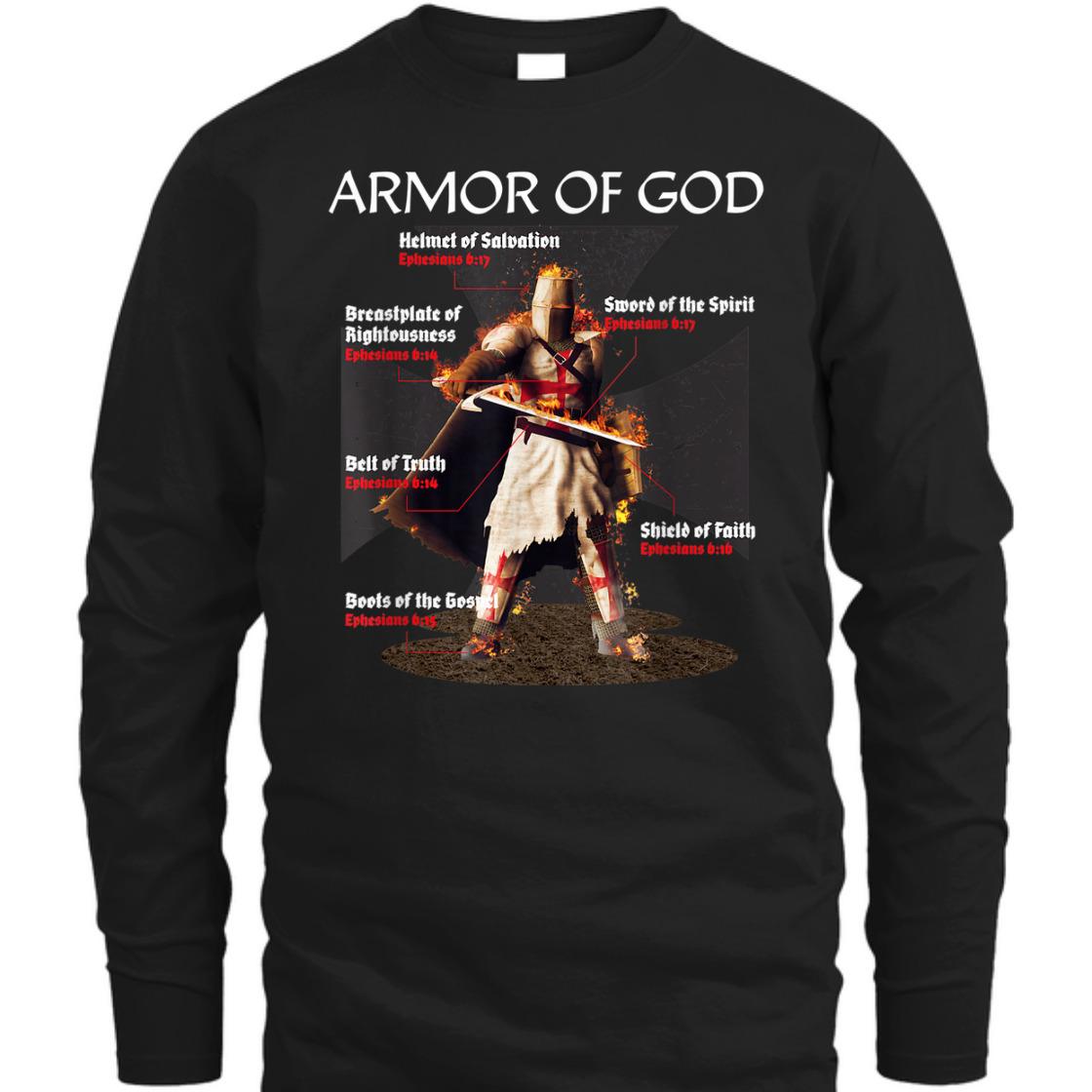 Knights Templar Armor Of God T-Shirt Christian Religious Gifts For Believers Knights Templar Armor Of God T-Shirt Christian Religious Gifts For Believers