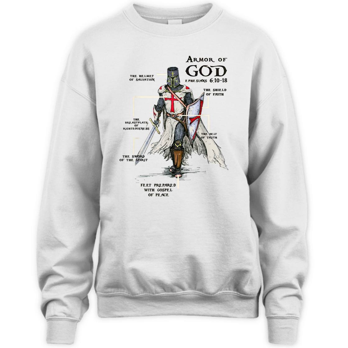 Armor Of God Knights Templar Crusader With Cross And Sword T-Shirt Armor Of God Knights Templar Crusader With Cross And Sword T-Shirt