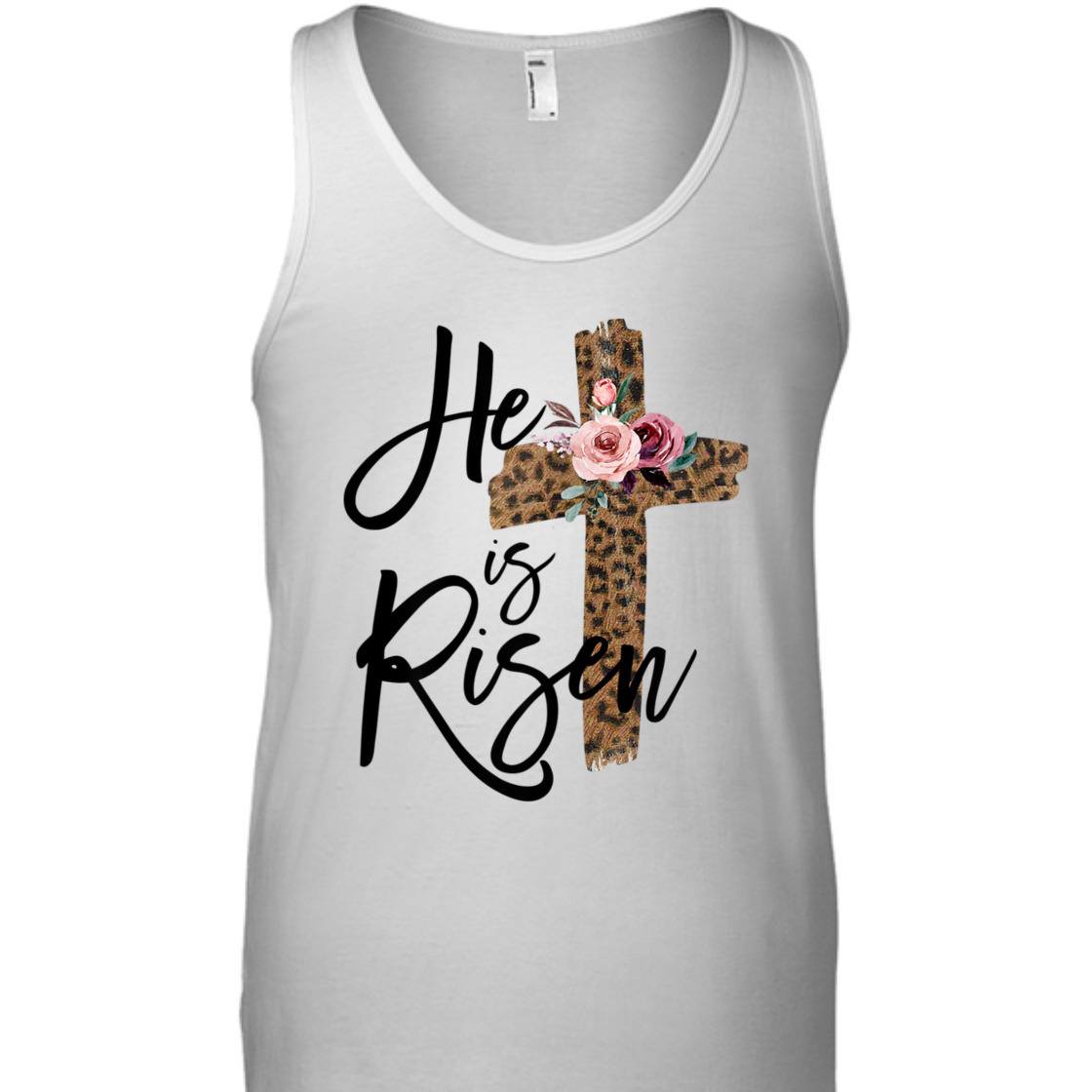 Easter Day T-Shirt He Is Risen Leopard With Christian Cross Easter Day T-Shirt He Is Risen Leopard With Christian Cross