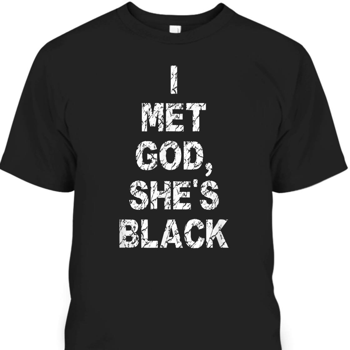 I Met God She's Black Women's V-Neck T-Shirt I Met God She's Black Women's V-Neck T-Shirt