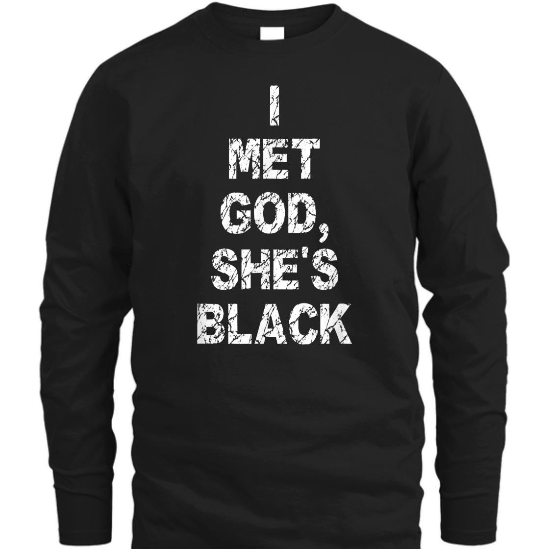 I Met God She's Black Women's V-Neck T-Shirt I Met God She's Black Women's V-Neck T-Shirt