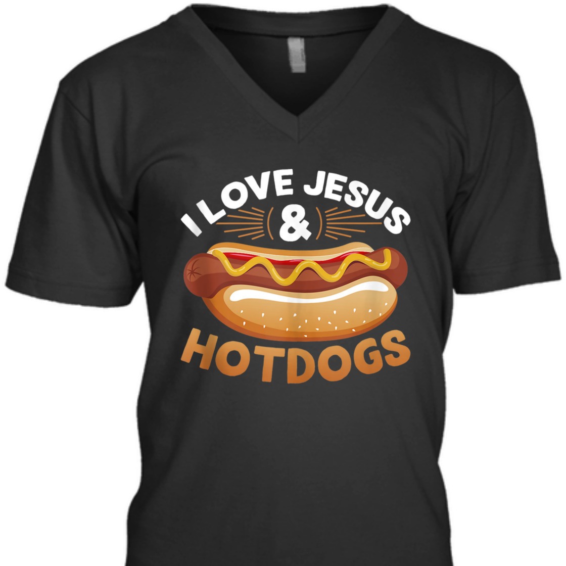 I Love Jesus Hotdogs Funny Christian T-Shirt For Jesus Lovers