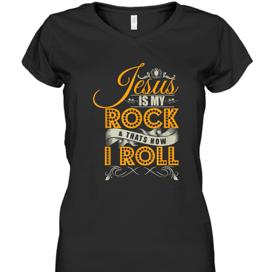 Jesus Is My Rock & That's How I Roll Funny Christian Religious T-Shirt
