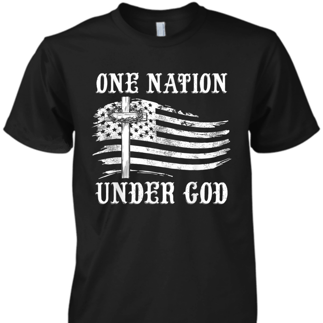 One Nation Under God With US American Flag Independence Day T-Shirt One Nation Under God With US American Flag Independence Day T-Shirt